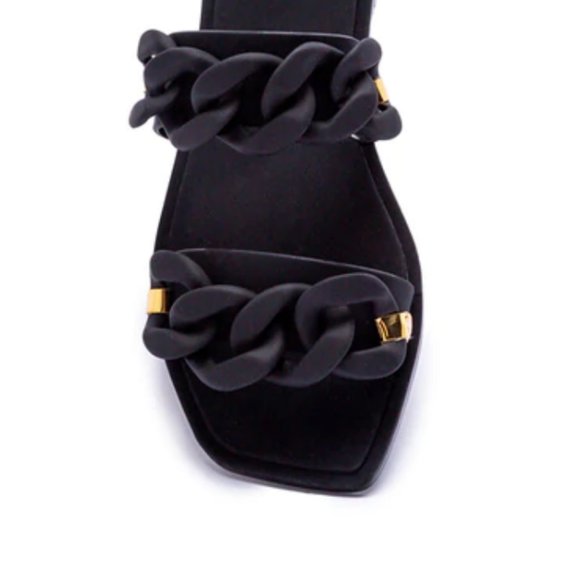 !! NEW !! Jelly Slide Sandals with Chain Detail in Matte White - Picture 9 of 11